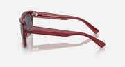 Ray-Ban Warren RB4396 sunglasses, red frame side profile with dark gray lens