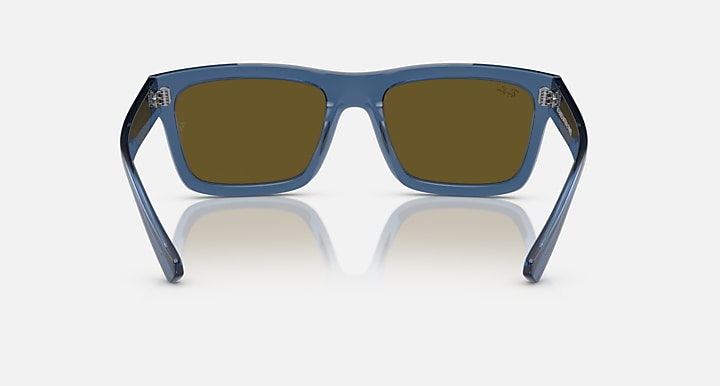 Ray-Ban Warren RB4396 sunglasses, front view blue frame with olive lenses