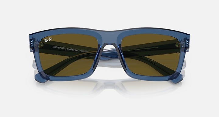 Ray-Ban Warren RB4396 sunglasses, top view blue frame with dark olive lenses