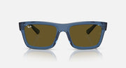 Ray-Ban Warren RB4396 sunglasses, front view of blue frame with olive lenses