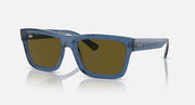 Ray-Ban Warren RB4396 sunglasses with blue acetate frame and olive-tinted lenses