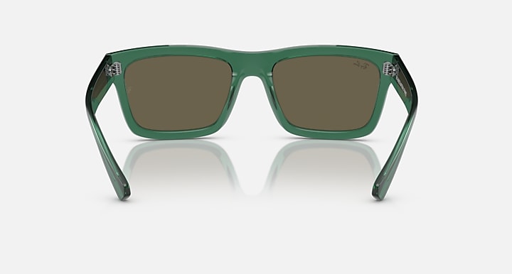 Ray-Ban Warren RB4396 sunglasses, green rectangular frame, brown tinted lenses