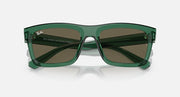 Ray-Ban Warren RB4396 sunglasses, green frame with brown lenses and nose bridge