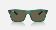 Ray-Ban Warren RB4396 sunglasses, front view, green frame with brown tinted lenses