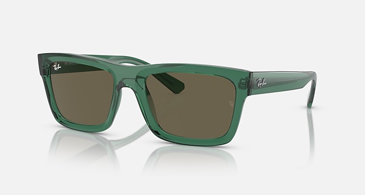 Ray-Ban Warren RB4396 sunglasses, green translucent frame, brown tinted lenses