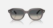 Ray-Ban Erik low-bridge sunglasses, matte dark frame with gradient gray lenses, front view