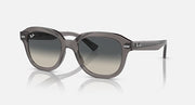 Ray-Ban Erik low-bridge sunglasses in dark frame with smoky lenses and green tint