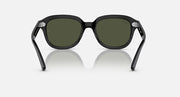 Ray-Ban Erik RB4398 sunglasses front view, black frames with green lenses