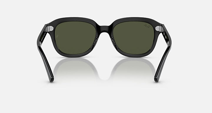 Ray-Ban Erik RB4398 sunglasses front view, black frames with green lenses