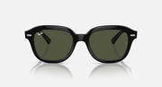 Ray-Ban Erik RB4398 sunglasses, black rounded frames with green smoke lenses