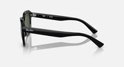 Ray-Ban Erik RB4398 sunglasses side view with black frame and green-tinted lenses