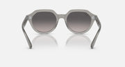 Ray-Ban Gina Low Bridge Fit sunglasses, gray round frames with dark gradient lens fronts