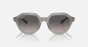 Ray-Ban Gina Low Bridge Fit sunglasses, gray round frames with tinted dark lenses