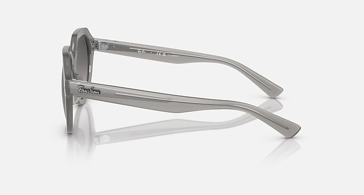 Ray-Ban Gina Low Bridge Fit sunglasses, gray frame with slim temples and dark lenses