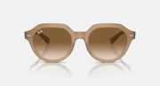 Ray-Ban Gina sunglasses with tan/brown full-rim and brown tinted lenses, front view