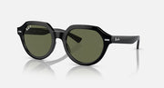 Ray-Ban Gina sunglasses with black frame and dark green polarized lenses