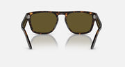 Ray-Ban RB4407 sunglasses, dark tortoiseshell frame and olive-brown lenses, angled front