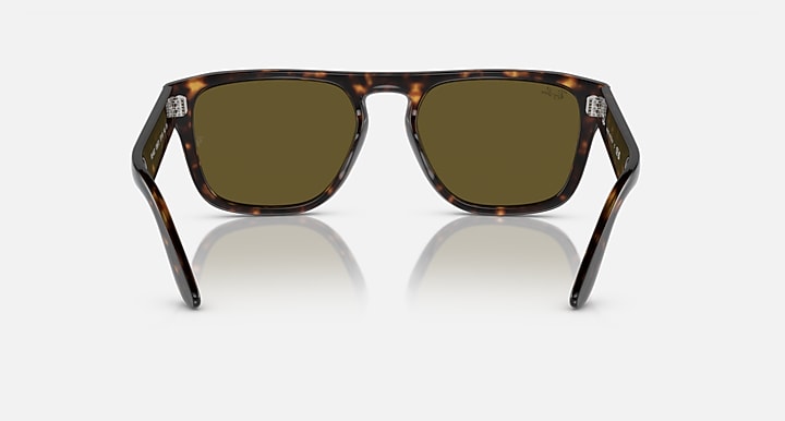 Ray-Ban RB4407 sunglasses, dark tortoiseshell frame and olive-brown lenses, angled front