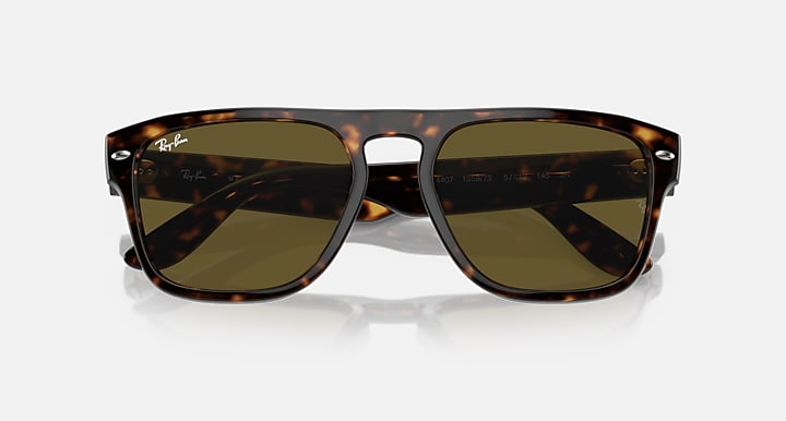 Ray-Ban RB4407 sunglasses, tortoiseshell frame and olive-brown tinted lenses, straight-on