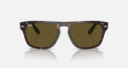 Ray-Ban RB4407 sunglasses, dark tortoiseshell frame and olive lenses, top/front view