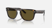 Ray-Ban RB4407 sunglasses, tortoiseshell frame and olive-brown lenses, front view