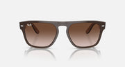 Ray-Ban RB4407 sunglasses, brown frame and light-brown lenses, straight-on view