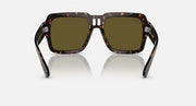 Ray-Ban Magellan sunglasses front view with dark havana frame and olive-brown lenses