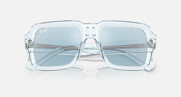 Magellan sunglasses front view, transparent light blue frame with light blue lenses