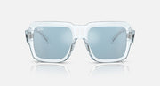 Magellan sunglasses front view with clear light blue frame and light blue lenses