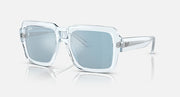 Magellan sunglasses with transparent light blue frame and light blue tinted lenses