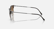 Ray-Ban Clubmaster sunglasses, side profile with dark frame and brown gradient lenses