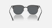 Ray-Ban Clubmaster sunglasses front view with charcoal frames and dark lenses