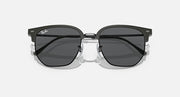 Ray-Ban Clubmaster sunglasses front view with black frames and dark lenses
