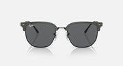 Ray-Ban Clubmaster sunglasses front view with dark grey frames and dark lenses