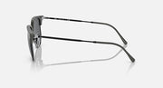 Ray-Ban Clubmaster sunglasses side view with dark grey arms and dark lenses