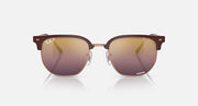 Ray-Ban New Clubmaster RB4416 sunglasses, maroon full frame with rose-gold bridge and purple lenses