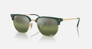 Ray-Ban New Clubmaster RB4416 sunglasses, green frame with gold arms and green tinted lenses