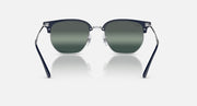Ray-Ban Clubmaster sunglasses with green lenses and navy frame front view