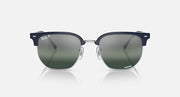 Ray-Ban Clubmaster sunglasses with dark green lenses and navy rectangular frame