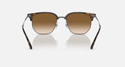 Ray-Ban Clubmaster sunglasses with bronze lenses and dark tortoise frame