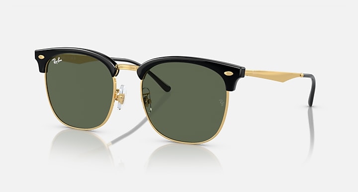 Ray-Ban RB4418D sunglasses, dark green polarized lenses, black frames with silver arms