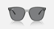 Sunglasses with transparent gray frames and gray lenses, front view