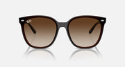 Dark brown square sunglasses with gradient brown lenses, front view