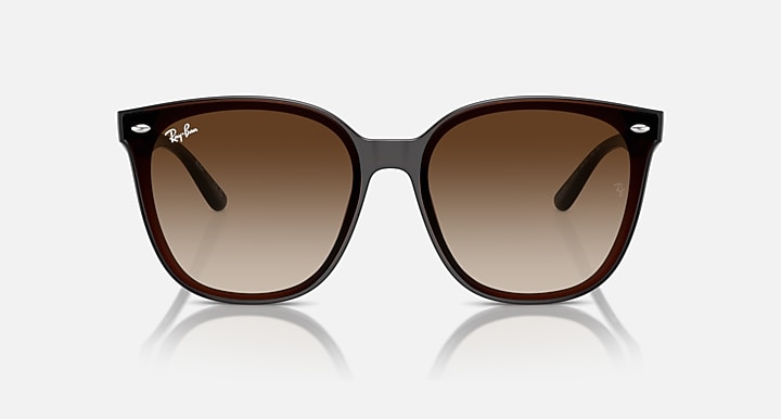 Dark brown square sunglasses with gradient brown lenses, front view