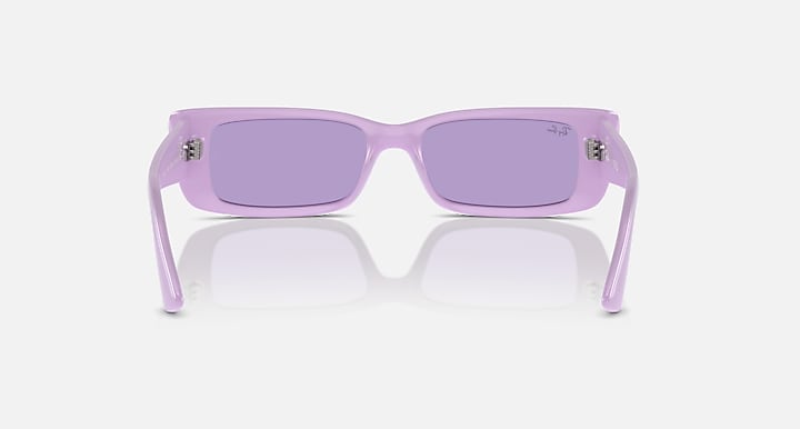 Ray-Ban lilac rectangular sunglasses with violet tinted lenses and slim arms