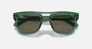 Green sunglasses with dark tinted lenses and full-rim frame, Ray-Ban Phil RB4426