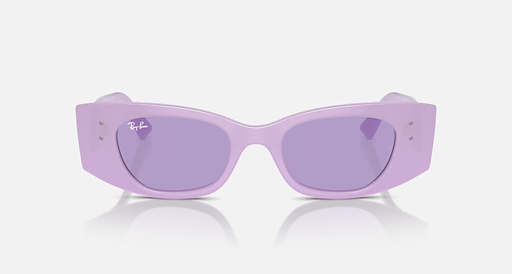 Lilac sunglasses with purple tinted lenses, front view