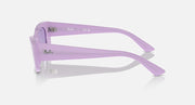 Lilac sunglasses side profile with purple tinted lenses