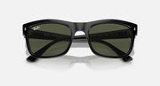 Ray-Ban RB4428 sunglasses front view, dark lenses in black frame with hinge details