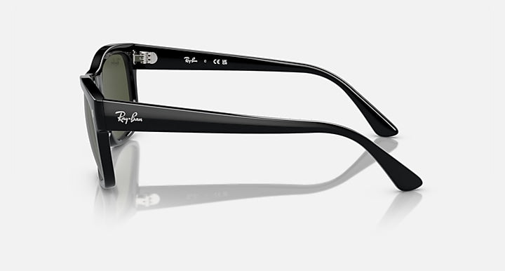 Ray-Ban RB4428 sunglasses side view, black frame with dark green lenses